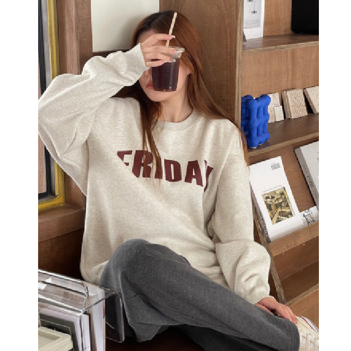 Harajuku BF plus velvet thickened pullover round neck sweater female student salt system loose top autumn and winter jacket lazy style