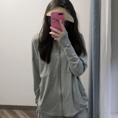 Ice silk fabric sunscreen clothing women's summer thin UV-proof breathable sunscreen clothing slim slim cardigan coat