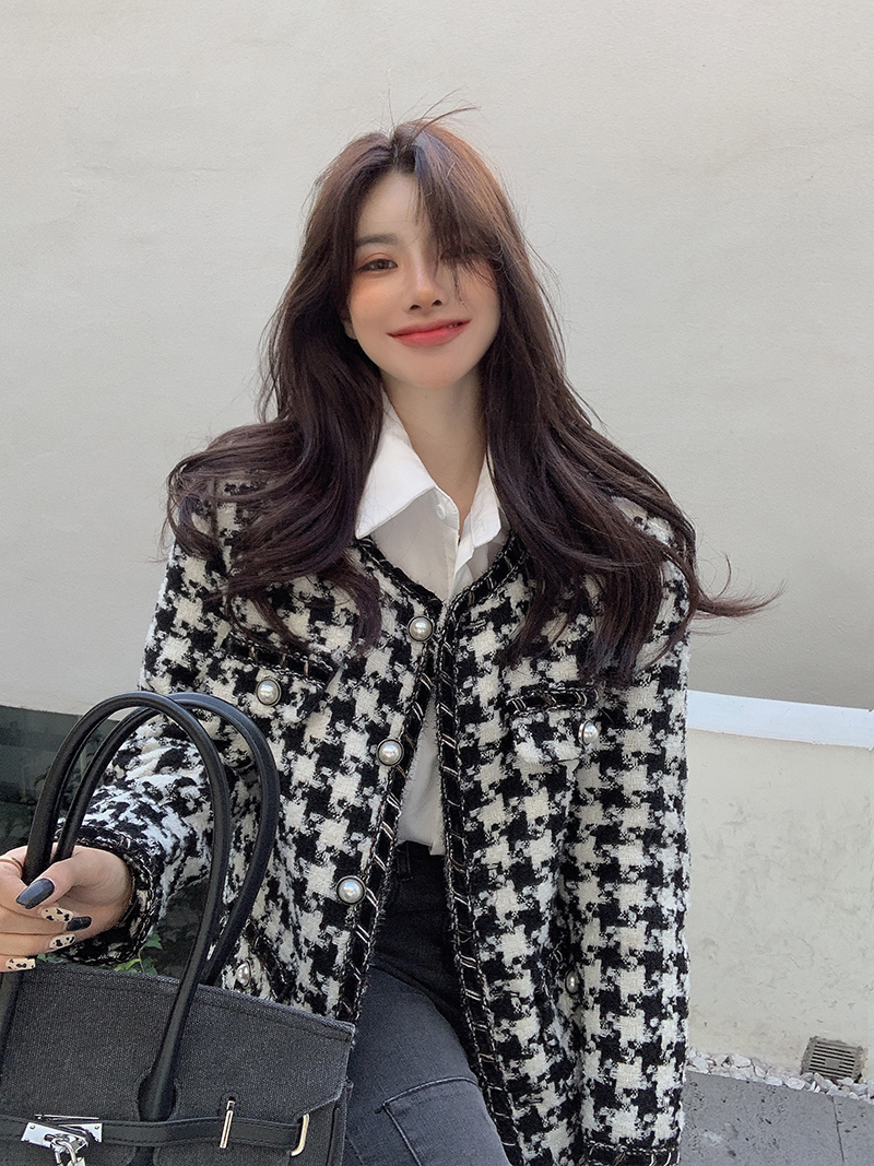 Real shooting real price Korean version 2022 autumn and winter new style French loose small fragrance niche plus cotton thick coat
