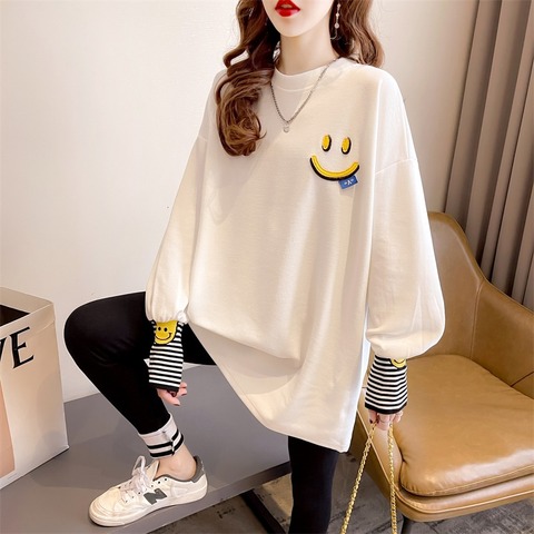 Autumn suits fashion bottoming shirts net red 2022 autumn new large size tops small loose early autumn models