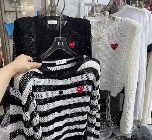 Short button cardigan casual and versatile simple hollow out design fashion 2022 new ice silk knitted shoulder pad long sleeve