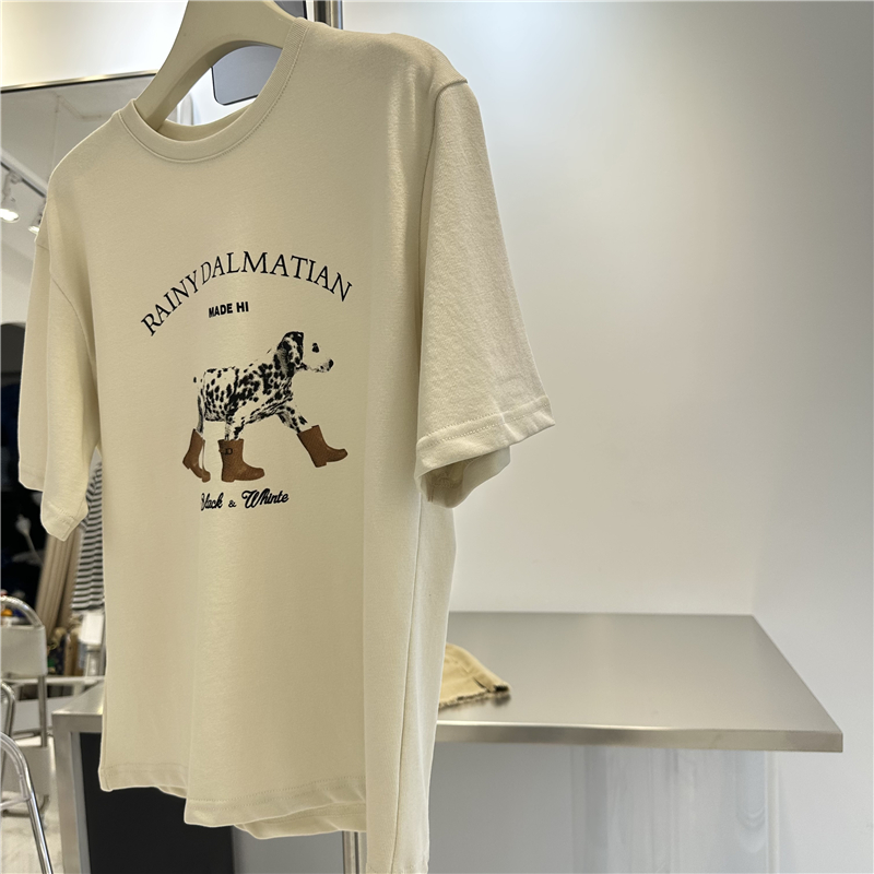Large size loose short-sleeved T-shirt for women with pure cotton wrap collar couple wear S -- 3XL100% cotton 200g pure cotton