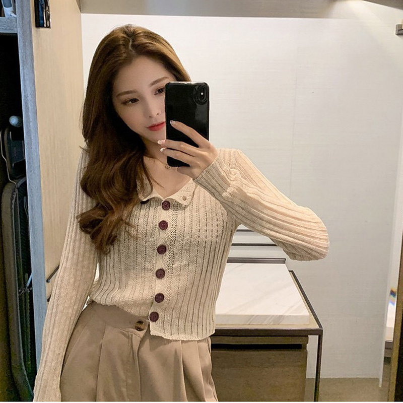 Early spring four seasons long sleeved sunscreen air conditioner long sleeved top women's sweater