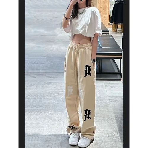 Foam printed American letter R logo spring and autumn and summer national fashion loose drawstring Leggings