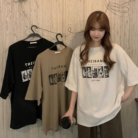 Hong Kong style short-sleeved t-shirt women's new loose Korean version of ins tide brand European and American hiphop half-sleeved