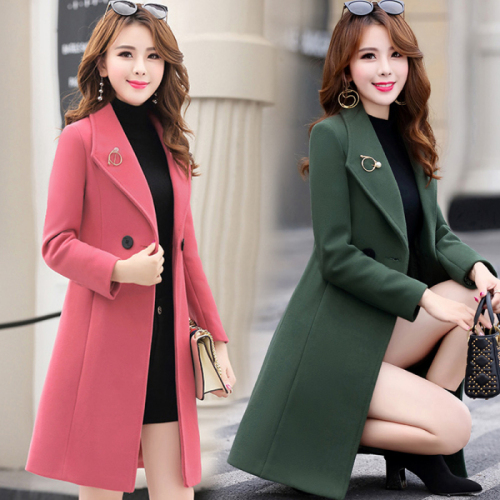 Manufacturer's longfengni woolen coat women's middle long Korean version autumn winter decoration body cloth coat
