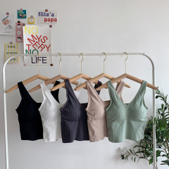 Real shot real price versatile collar back sling sports vest with exposed shoulder strap and chest cushion