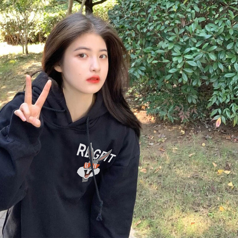35 cotton 280g big fish scale 2022 new black sweater women's niche high street tide brand hooded jacket