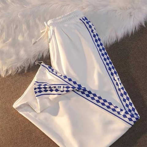 2022 Lingge niche design sports pants men's loose ins street high waist slim dancing casual pants