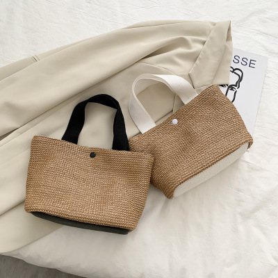 New seaside summer beach vacation fashion woven bag retro handbag straw woven bag women