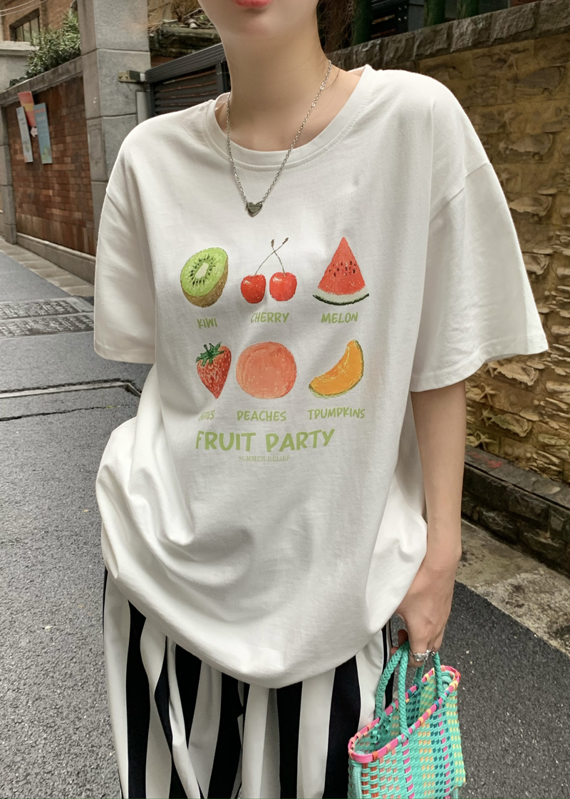 Real price ~ new design sense of minority loose thin round neck Pullover short sleeve T-shirt