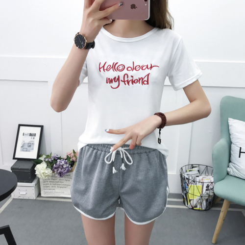 Actual photo 2020 New High Waist Sports Shorts women's running Yoga wide leg hot pants fashion leisure home show thin Beach