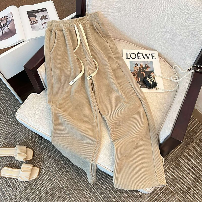 Real Shot-Ou Cotton Velveteen-2023 Winter Plush Sports Pants Female Harem Casual Pants Loose Autumn and Winter Sweatpants