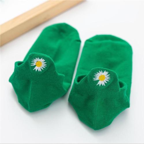 20 new Daisy socks children's shallow ins fashion heel chrysanthemum embroidery cotton socks spring and summer women's invisible ship socks