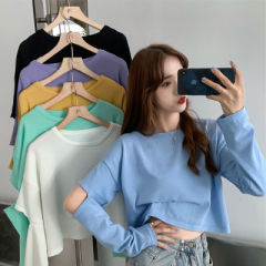 Early autumn 2020 new design thin loose long sleeve T-shirt for women