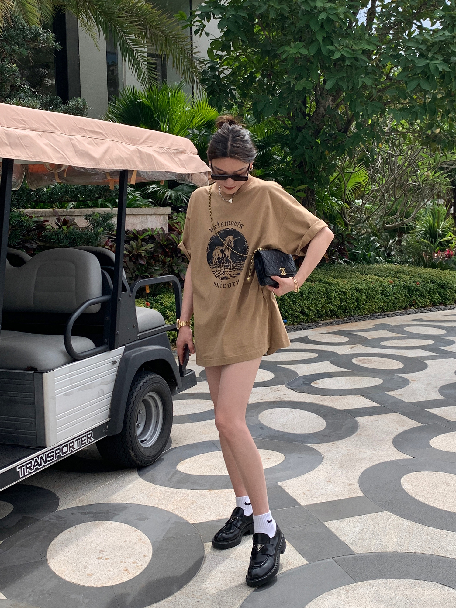 Loose T-shirt women's 2022 spring and summer new ins American half sleeve silhouette casual printed short sleeve T-shirt European