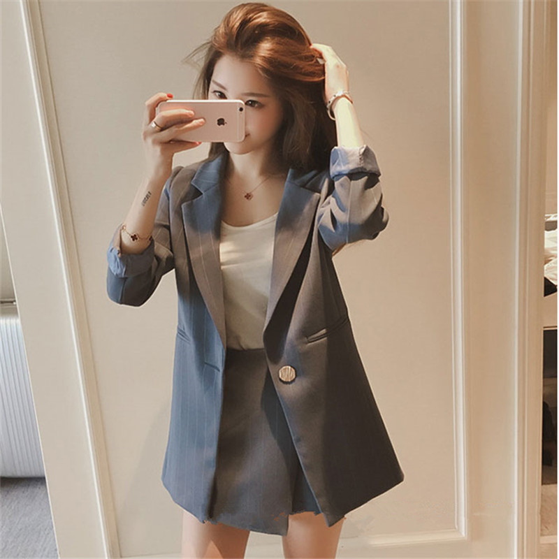 Spring and Autumn New Korean elite temperament suit British style two piece fashion suit women's casual coat fashion