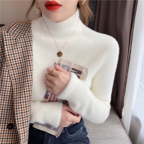 Pure desire style short long-sleeved sweater women's autumn new slim fit and thin design sense niche soft waxy knitted sweater top