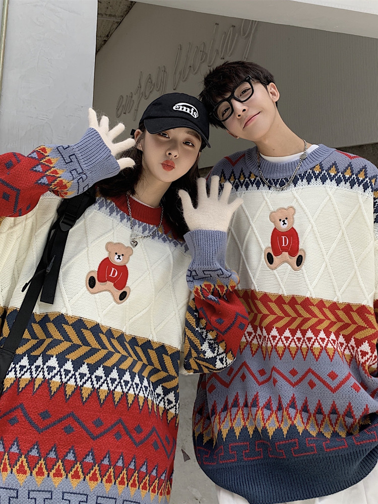 Winter Super Hot Thickened Knitwear Men and Women Couples Sweater 2022 Autumn and Winter Christmas Design Sense of Niche Tops