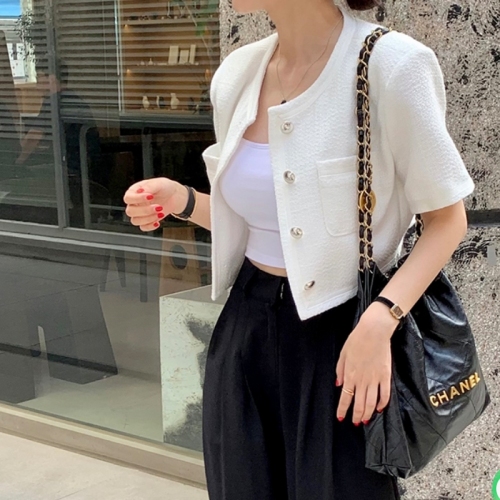 Xiaoxiangfeng short-sleeved coat commuting loose slimming short top