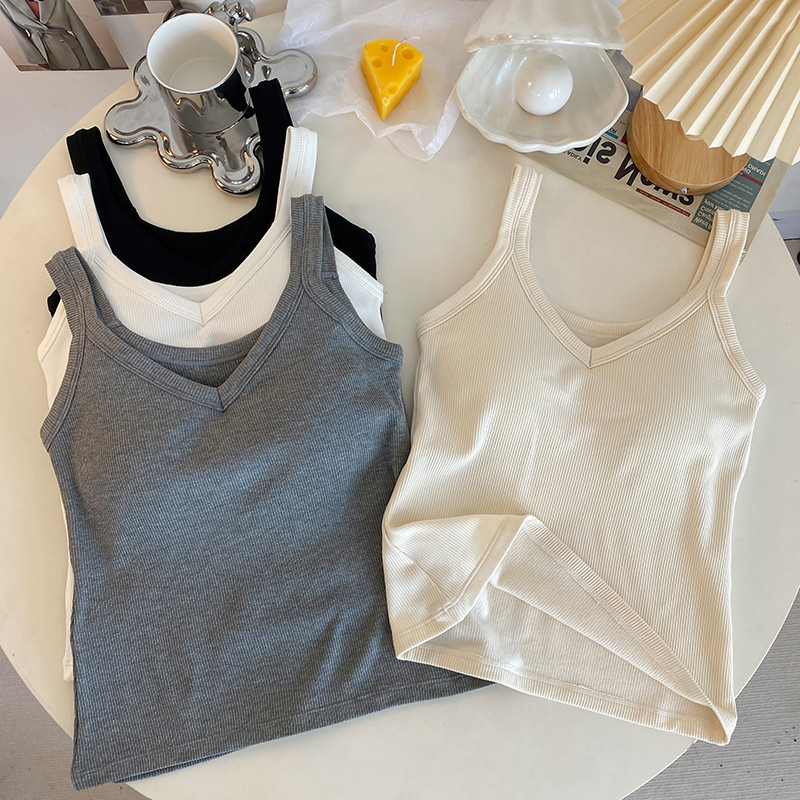 Real shooting real price ~ autumn and winter new style plus velvet thick camisole slim fit inner thermal underwear women's top