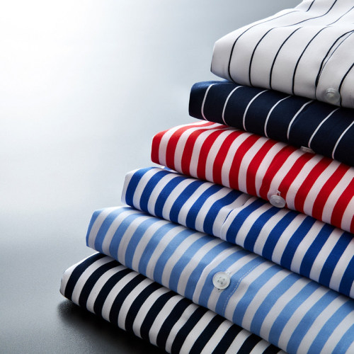 New men's Stripe Shirt middle sleeve fashion shirt