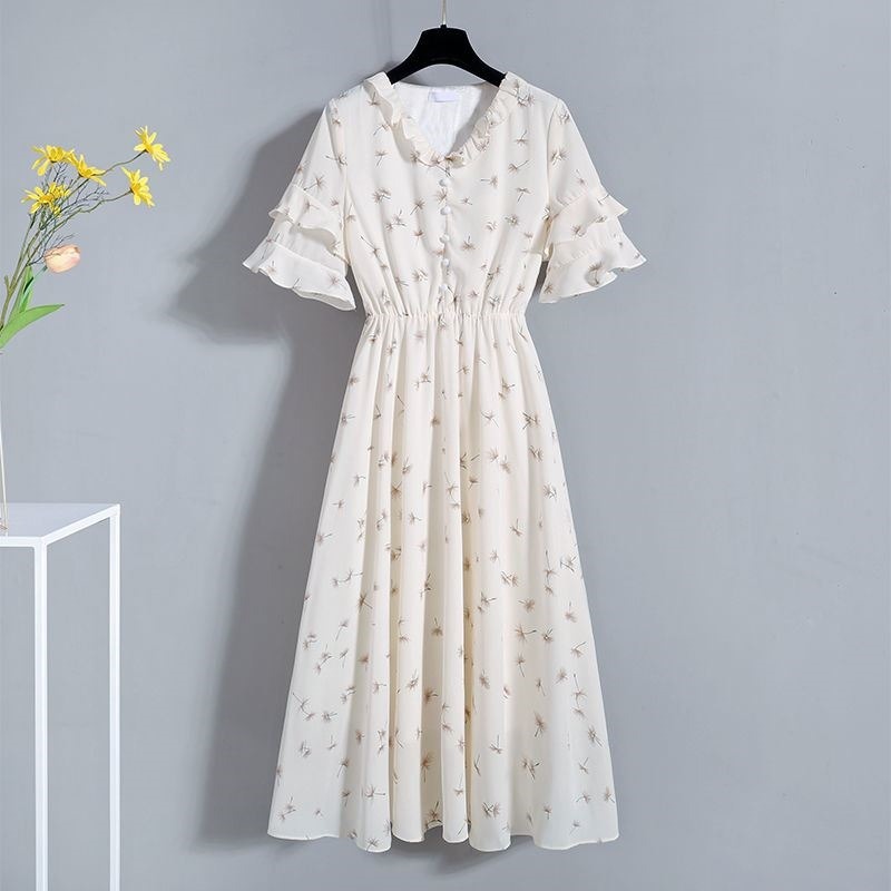 Little Daisy dress 2022 new summer harvest waist slim gas super fairy broken flower skirt long skirt children's summer long style