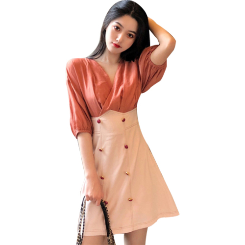 Summer new fashion women's fatness French Hepburn style dress show thin mind spring and Autumn