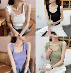 Real price lace versatile knitted suspender vest