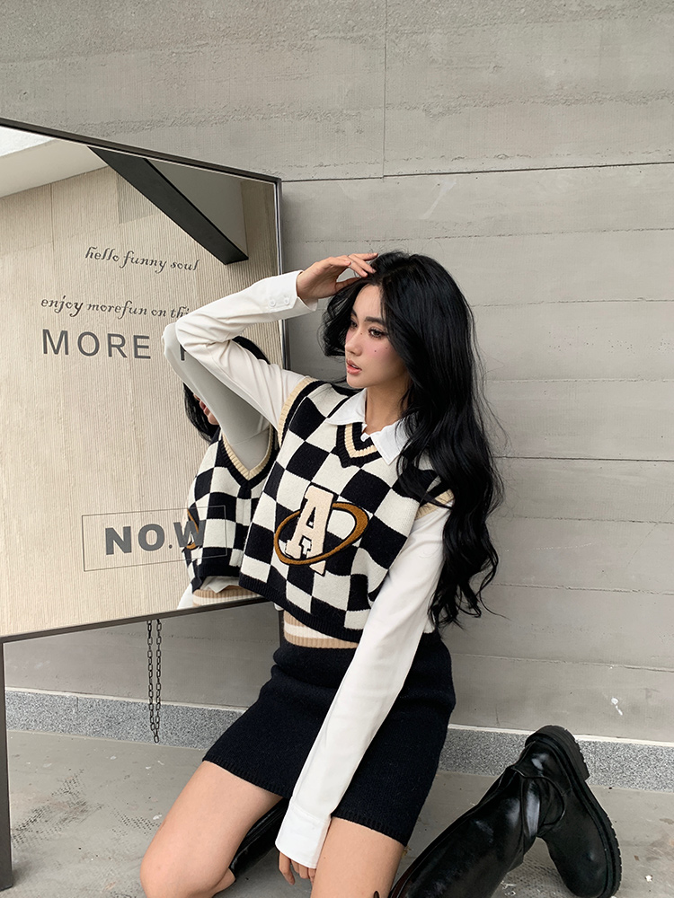 Casual fashion suit new women's Knitted Blouse in autumn and winter of the year