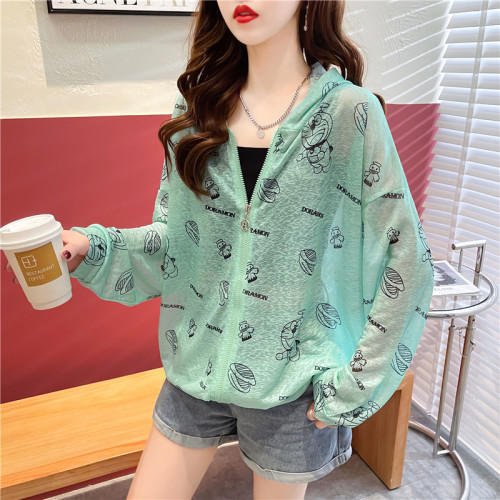 Real shot ice silk sunscreen clothes women's new style can wear summer coat, outdoor breathable and versatile sunscreen clothes cardigan