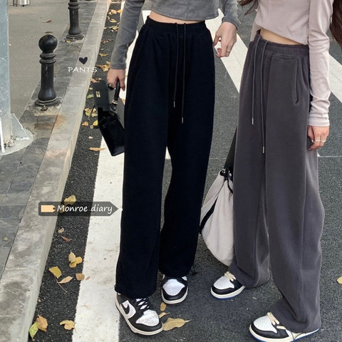 Sportswear women's spring and autumn loose Leggings 2022 new small high waist straight casual pants