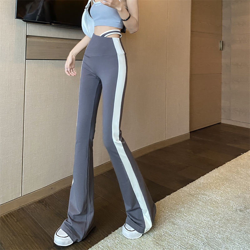 Real price micro horn fashion elastic casual pants women's loose high waist in spring and summer, thin and versatile floor mops