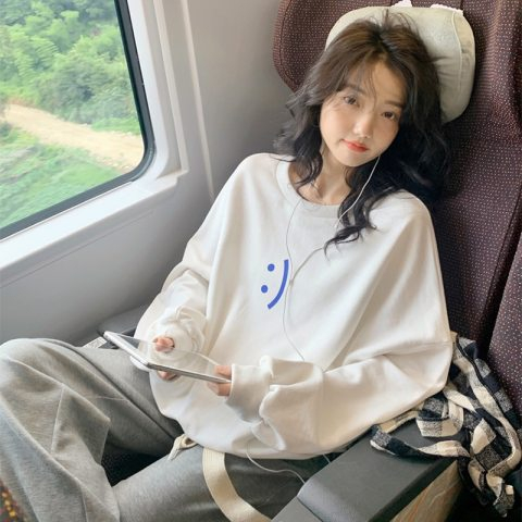 Super hot cec sweater women's spring and autumn Korean version oversize capless thin coat ins tide student loose clothes