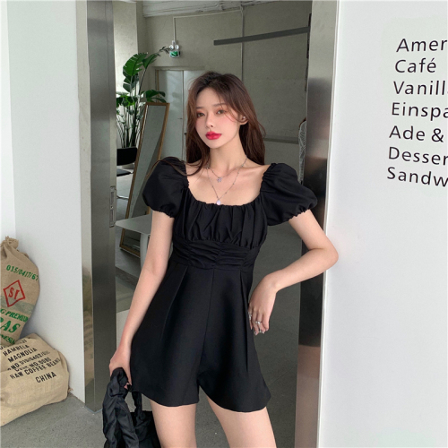 Real photo real price Jumpsuit short summer High Waist Wide Leg Pants New casual pants loose BF pants Jumpsuit