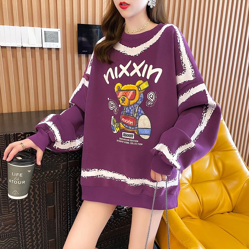 Real shooting cotton large size women's clothing spring and autumn thin long sleeve sweater women's Korean version loose and thin design top net red