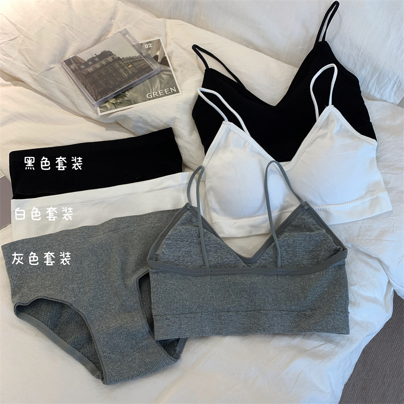 Real price bra underwear set girls gather together without steel ring sexy bra beautiful back suspender underwear two-piece set