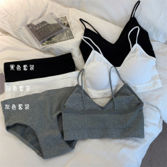Real price bra underwear set girls gather together without steel ring sexy bra beautiful back suspender underwear two-piece set