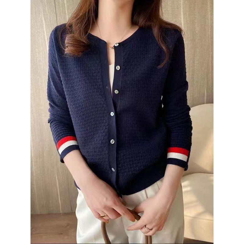 French Maje Ygiid thin long-sleeved knitted cardigan women's spring new simple and versatile sweater coat ins