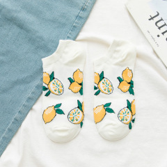 Spring and summer 2020 new shallow mouth socks Japanese cotton fruit women socks series women ship socks cross border tide socks