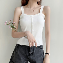 Real shot real price Korean knitted small sling vest for women