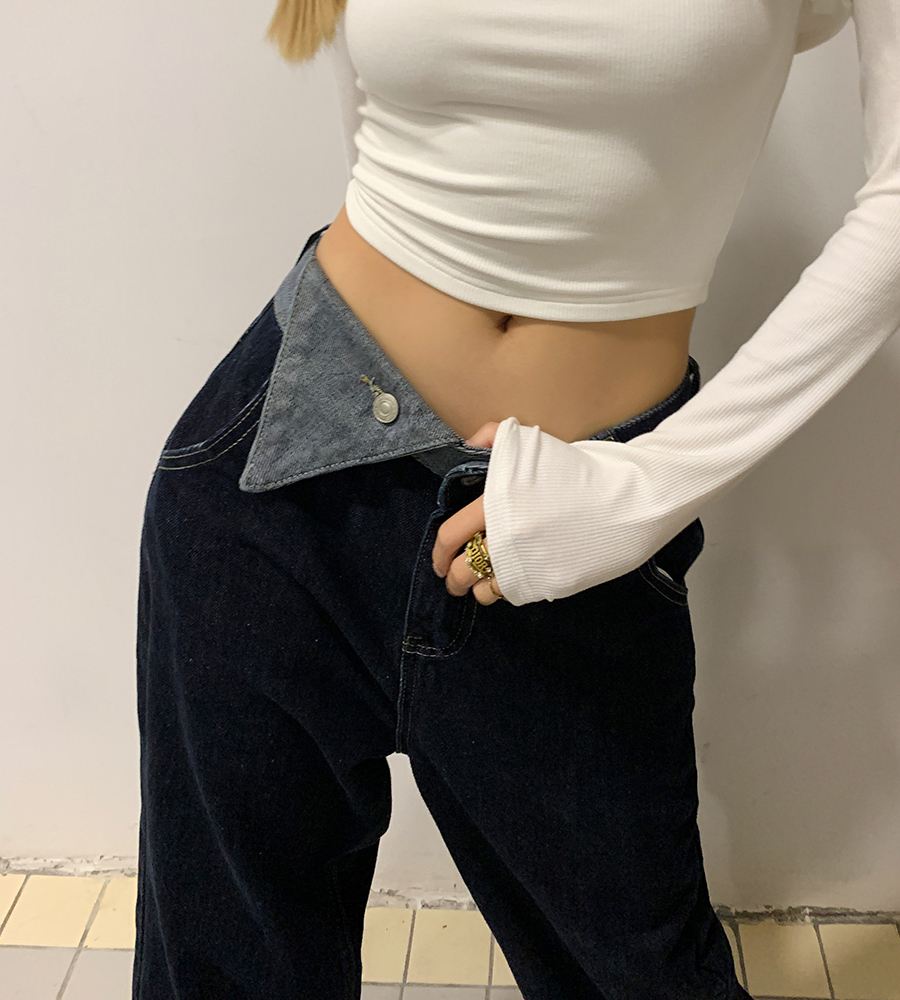 Real shot 2022 summer New Retro High waist jeans women's design sense niche straight tube wide leg pants floor pants