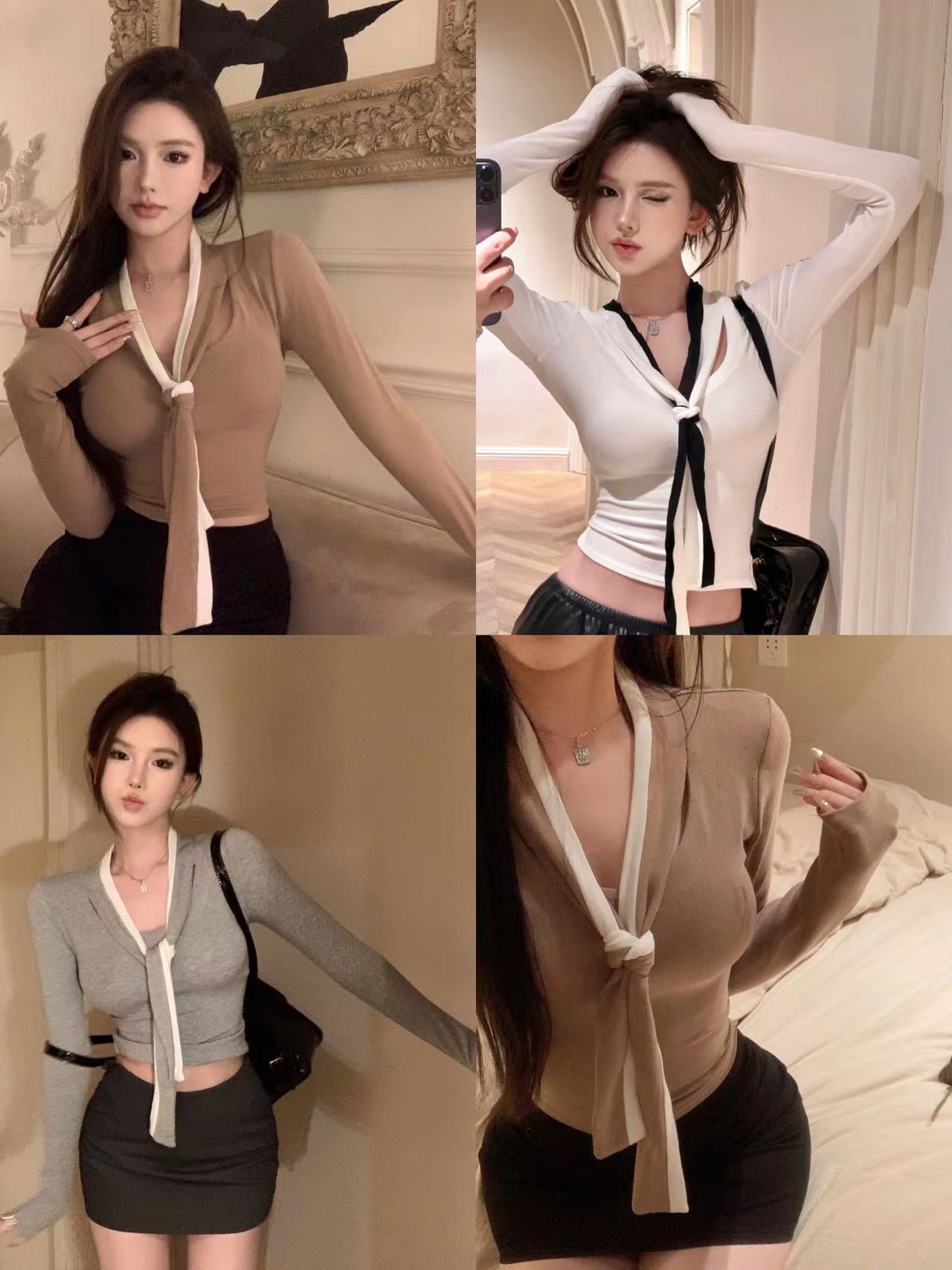 Real shot at a real price, with a large chest, a large waist, a slim, long-sleeved tie with splicing