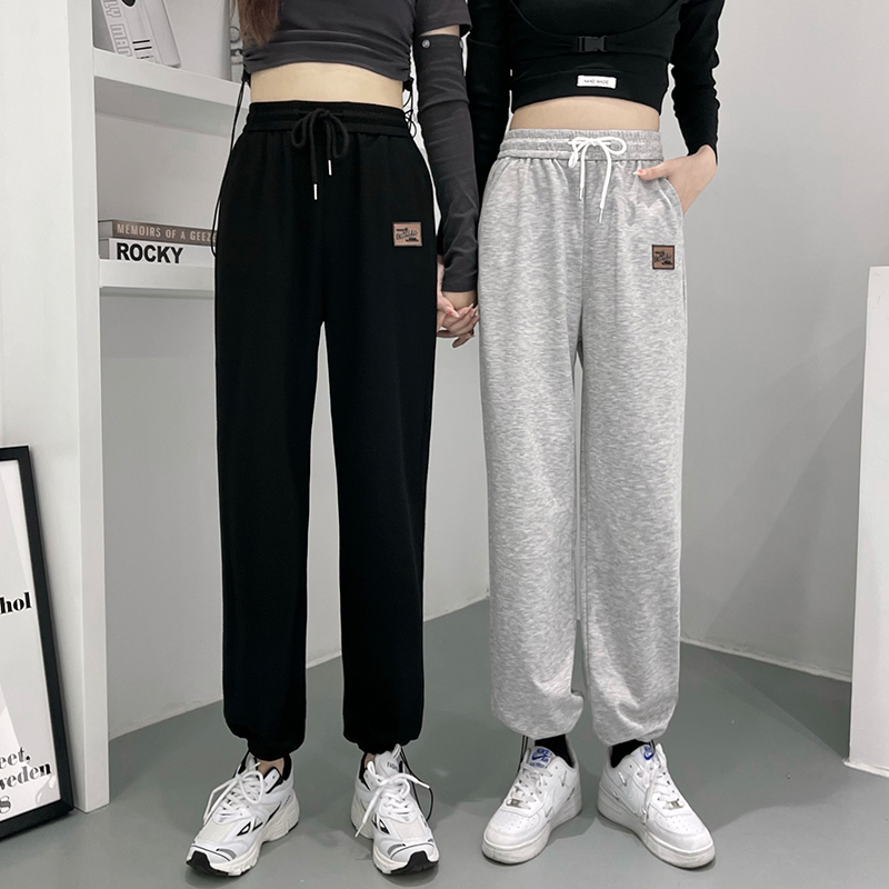 Actual shooting of new autumn 2022 sportswear women's straight Leggings casual wide legged pants ins trendy large women's wear