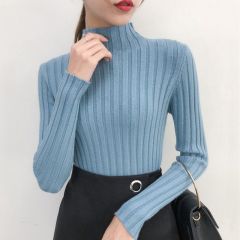Half high neck sweater women's autumn dress 2020 new Korean version with underlay shirt
