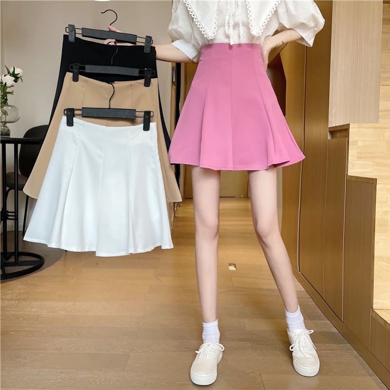 High waist umbrella skirt versatile slim chic personalized skirt women's small temperament Japanese women's A-line skirt fashion