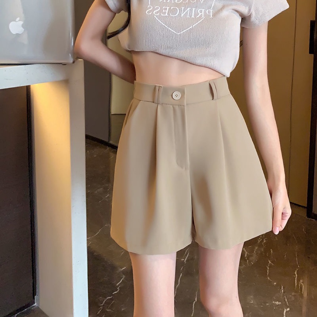 Small high waist vertical tube casual thin summer 2022 new wide leg Suit Shorts children