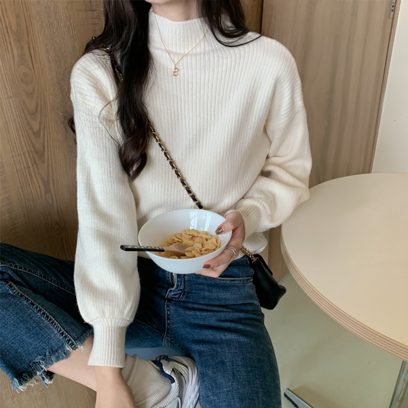 Half turtleneck bottoming shirt women's autumn and winter long-sleeved sweater knitted sweater 2022 new slim fit all-match top trend