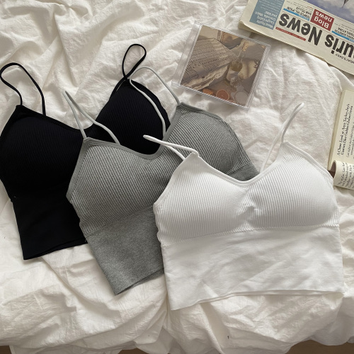 Real shot and real price. Summer solid color inner sports camisole for women, slim and beautiful back, tube top, outer wear and chest wrapping.