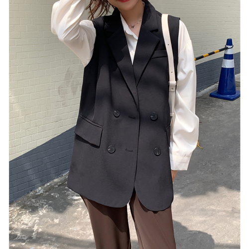Real shooting real price 2022 autumn new vest women wear all-match Korean version suits ladies thin vest jacket women